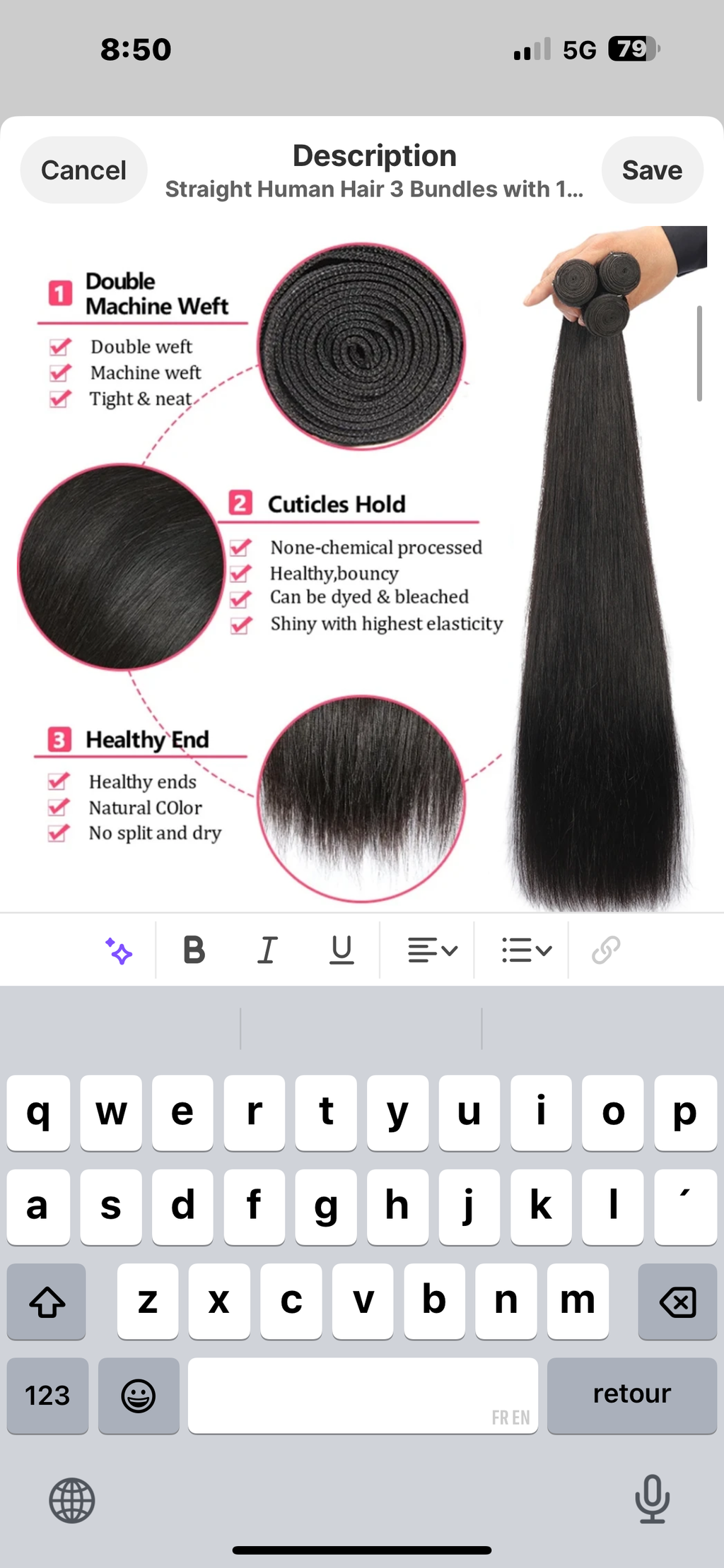 Straight Human Hair 3 Bundles with 13x4 HD Lace Frontal